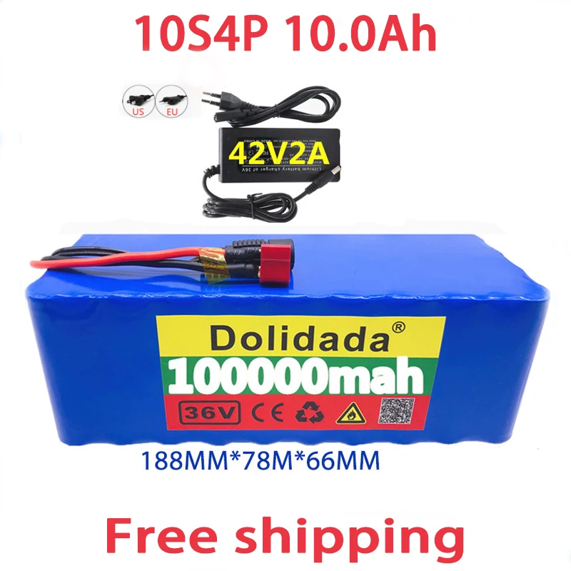 Free Shipping 36V Battery 10S4P 100Ah Battery Pack 1000W High Power Battery 42V 100000mAh Ebike Electric Bike BMS+42V2A Charger
Free Shipping 36V Battery 10S4P 100Ah Battery Pack 1000W High Power Battery 42V 100000mAh Ebike Electric Bike BMS+42V2A Charger