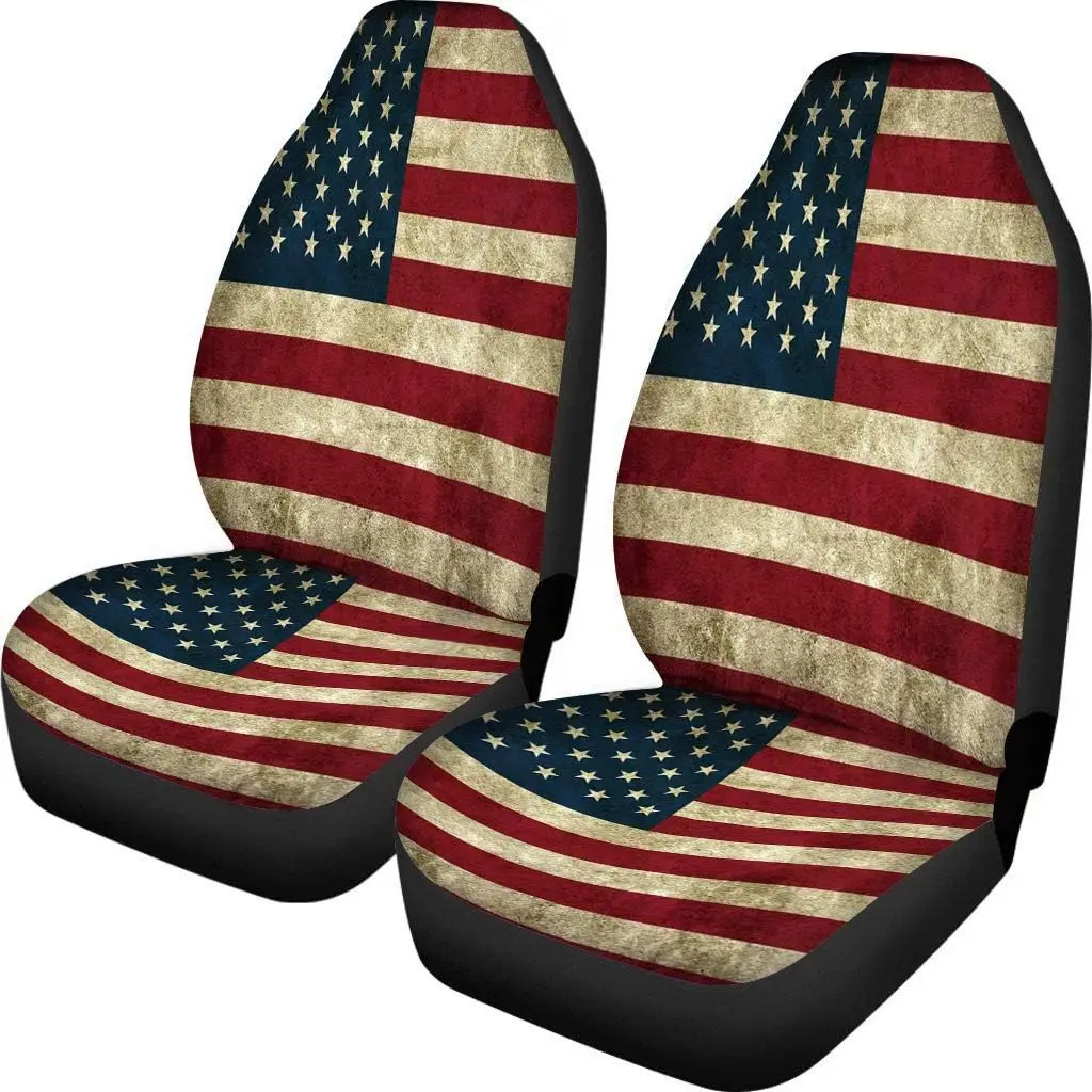 Universal Fit Seat Covers for Cars Trucks SUV 2 Pcs Set American Flag Retro Stars and Stripes Pattern Seat Covers Accessories
Universal Fit Seat Covers for Cars Trucks SUV 2 Pcs Set American Flag Retro Stars and Stripes Pattern Seat Covers Accessories
