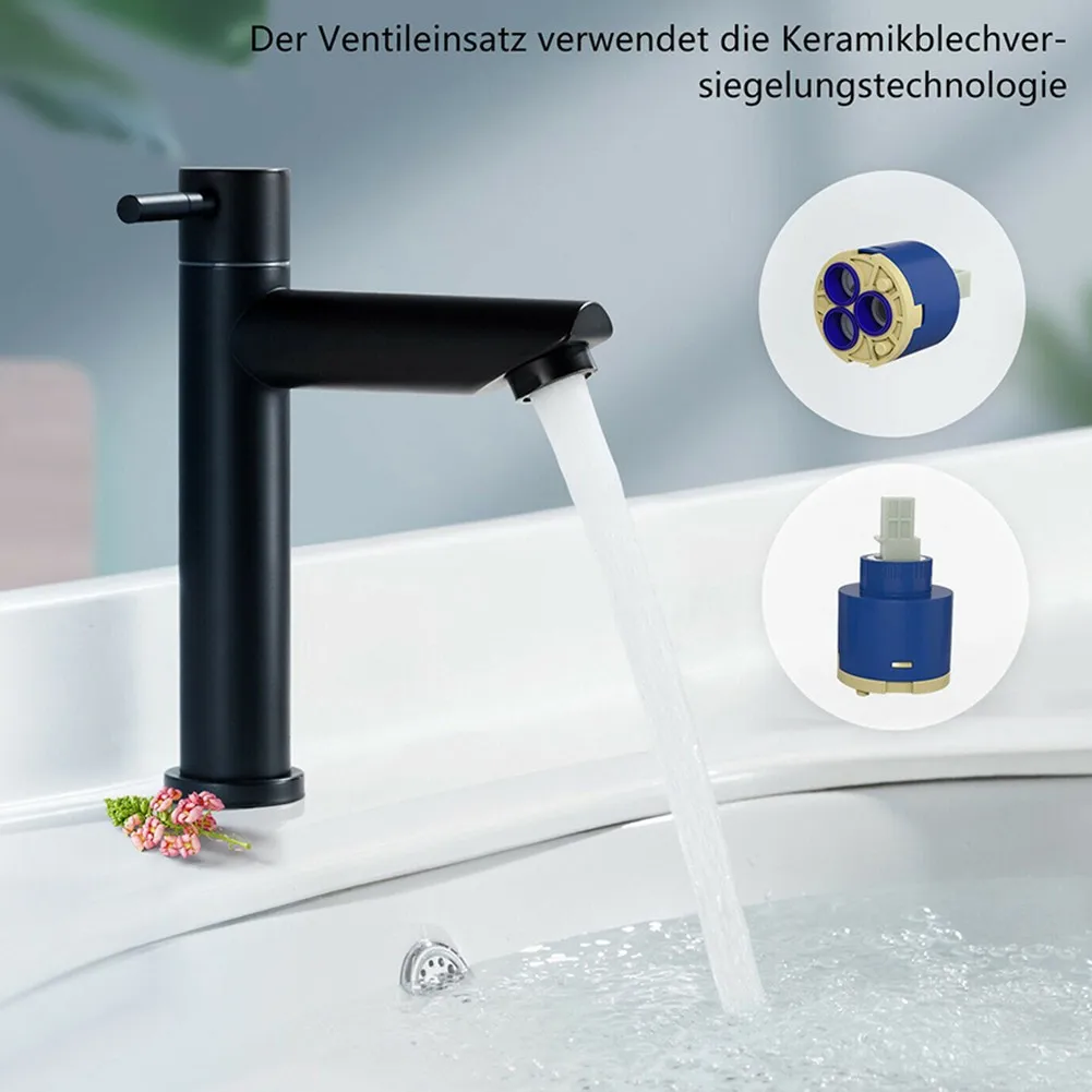 Black Bathroom Faucet Single Cold Water Basin Sink Tap Stainless Steel Paint Basin Faucets Deck Mounted Single Hole Tapware
Black Bathroom Faucet Single Cold Water Basin Sink Tap Stainless Steel Paint Basin Faucets Deck Mounted Single Hole Tapware