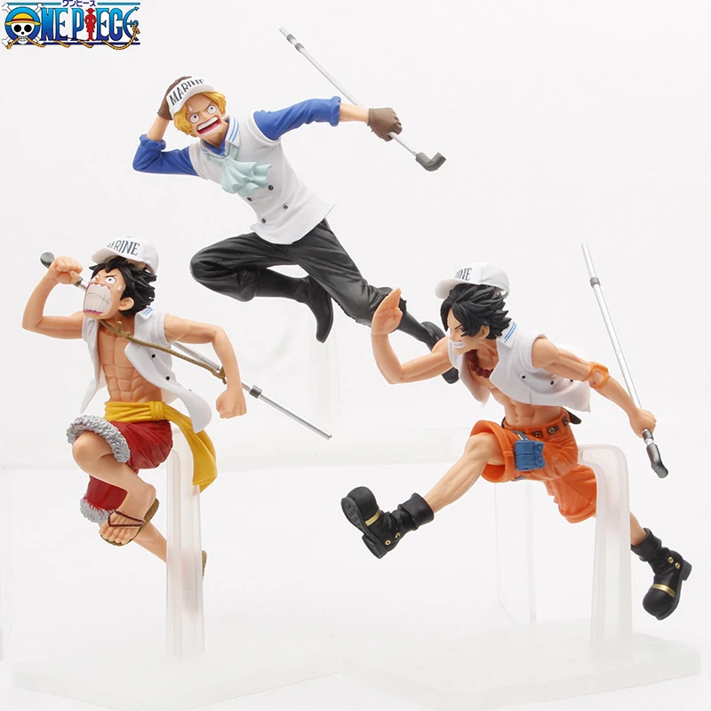

3Pcs/set Anime One Piece Figure Toys Monkey D Luffy Portgas Ace Sabo Running Brother Collectible Figure Model Dolls Gifts Toy