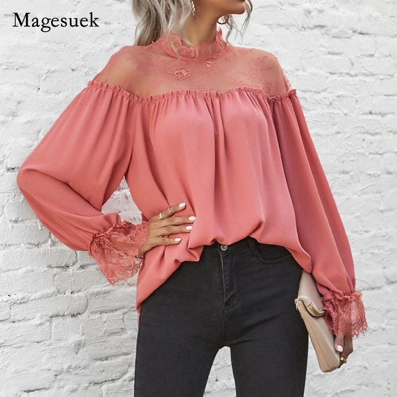 Elegant Slim Princess Long Sleeve Tops Fashion Crochet Hollow Lace Shirt Casual Plus Size Solid Sexy Blouse White Clothes 19041
Elegant Slim Princess Long Sleeve Tops Fashion Crochet Hollow Lace Shirt Casual Plus Size Solid Sexy Blouse White Clothes 19041