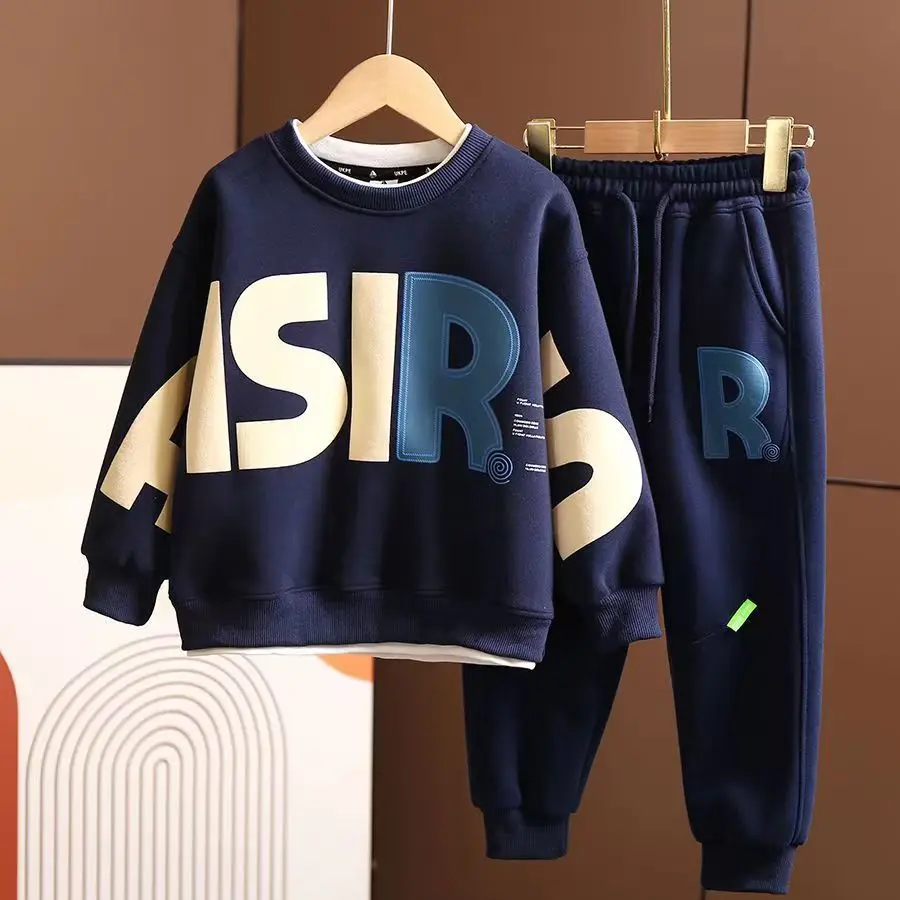 Boys Spring Clothes Suit Spring New Fake Two-Piece Children's Clothing Handsome Children's Sweater Pants Two-Piece Set
Boys Spring Clothes Suit Spring New Fake Two-Piece Children's Clothing Handsome Children's Sweater Pants Two-Piece Set