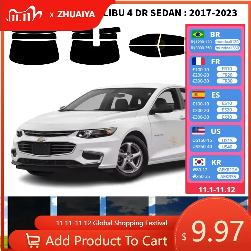 Нанокерамическая Автомобильная УФ-пленка Precut для окон, автомобильная пленка для окон для CHEVROLET MALIBU 4 DR SEDAN 2017-2023
Нанокерамическая Автомобильная УФ-пленка Precut для окон, автомобильная пленка для окон для CHEVROLET MALIBU 4 DR SEDAN 2017-2023
