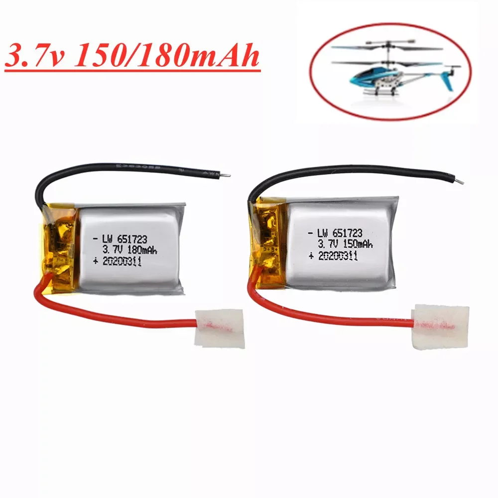 NEW2023 3.7V 150mAh 180mAh Lipo Battery for Syma S105 S107 S107G S108 Skytech M3 m3 S977 Helicopter Spare Parts 3.7v 651723 Batt
NEW2023 3.7V 150mAh 180mAh Lipo Battery for Syma S105 S107 S107G S108 Skytech M3 m3 S977 Helicopter Spare Parts 3.7v 651723 Batt