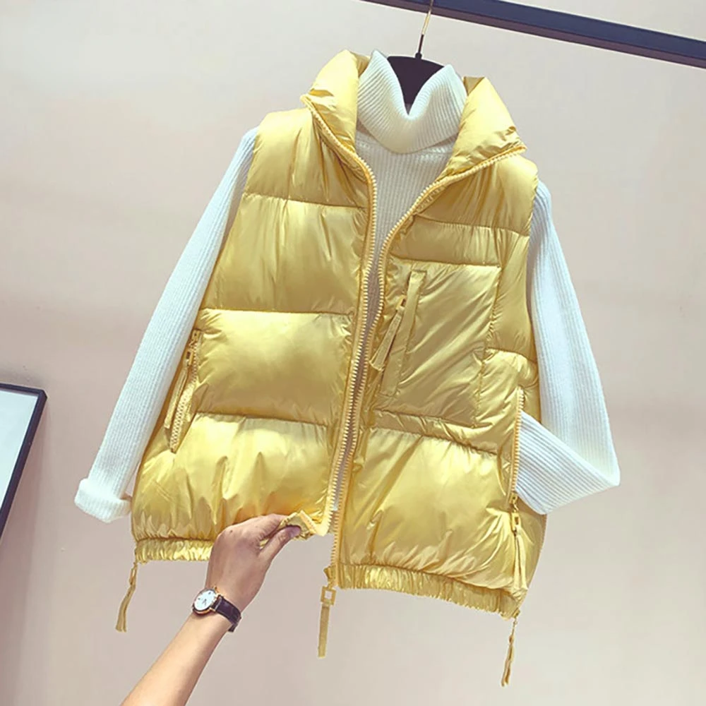 Women's Winter Vest Solid Zipper Stand Collar Pockets Ladies Sleeveless Jacket Casual Loose Waistcoat for Female 2022 New
Women's Winter Vest Solid Zipper Stand Collar Pockets Ladies Sleeveless Jacket Casual Loose Waistcoat for Female 2022 New