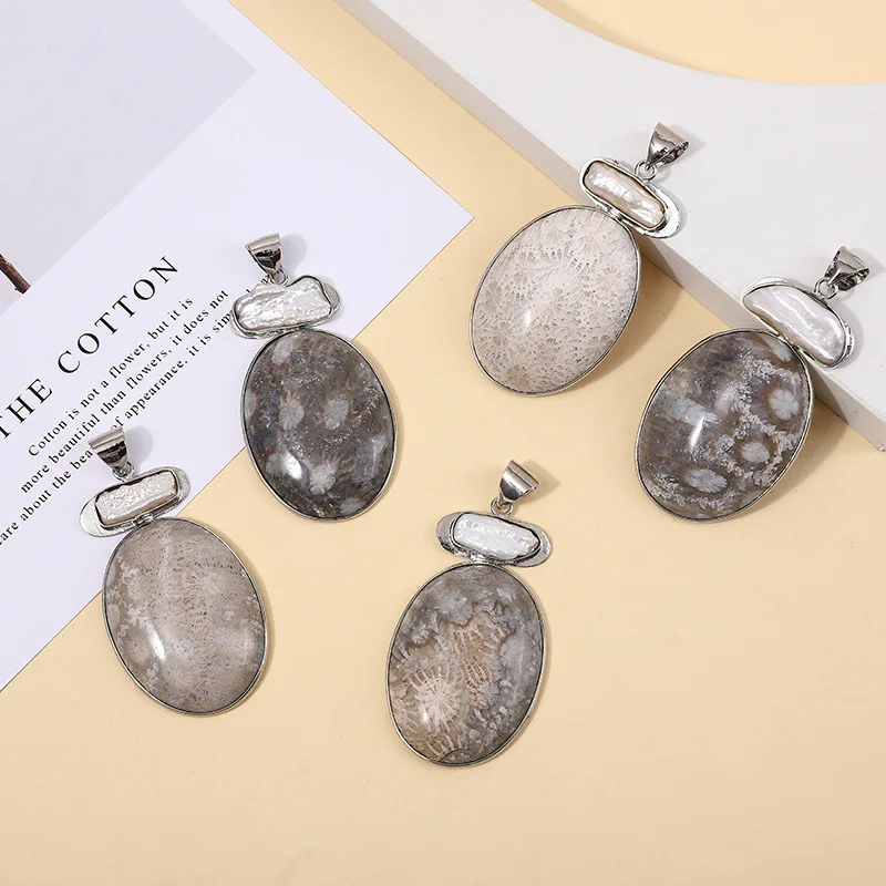 Natural Coral Pendant Oval Pearl Inlaid for Handmade Making DIY Charm Jewelry Necklace Accessories 31×52mm
Natural Coral Pendant Oval Pearl Inlaid for Handmade Making DIY Charm Jewelry Necklace Accessories 31×52mm
