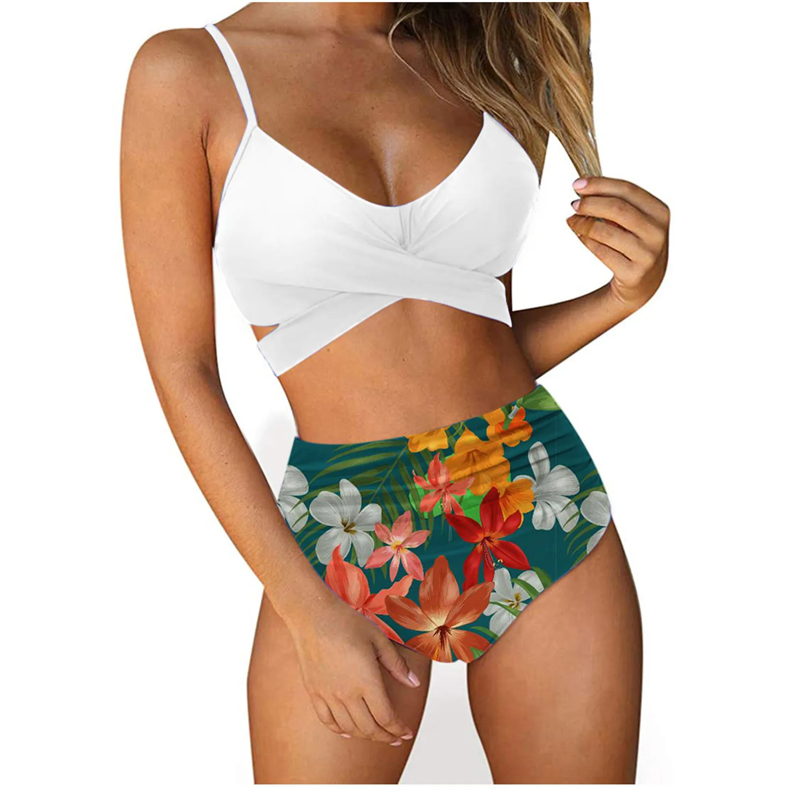 Women Swimsuit Floral Print High Waisted Bikini Bandage Split Push Up Two-Piece Tankini Summer Sexy Beachwear Swimwear Female
Women Swimsuit Floral Print High Waisted Bikini Bandage Split Push Up Two-Piece Tankini Summer Sexy Beachwear Swimwear Female