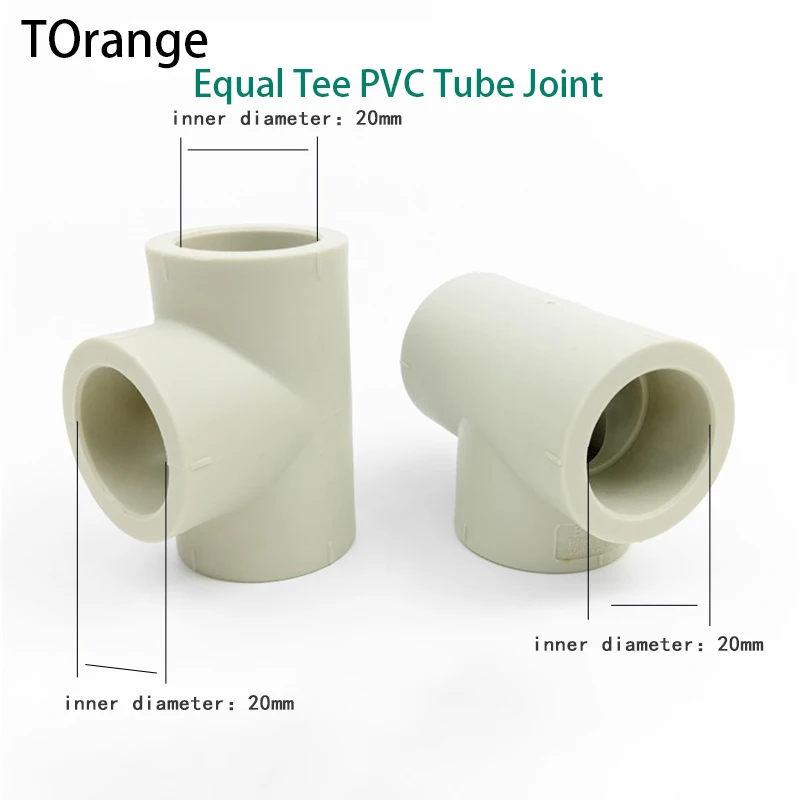 

20mm ID Equal Tee PVC Tube Joint Pipe Fitting Coupler Adapter Water Connector For Garden Irrigation System 1 Pcs