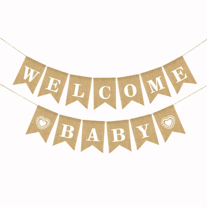 2.8m Welcome Baby Birthday Banner Burlap Flag Christening Baptism Baby Shower Decorations Linen Hanging Flags Party Decoration
2.8m Welcome Baby Birthday Banner Burlap Flag Christening Baptism Baby Shower Decorations Linen Hanging Flags Party Decoration
