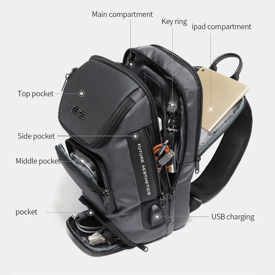 Chest Bag USB Multifunction Crossbody Bag for Men Anti-theft Shoulder Messenger Bags Male Waterproof Short Trip Bag
Chest Bag USB Multifunction Crossbody Bag for Men Anti-theft Shoulder Messenger Bags Male Waterproof Short Trip Bag