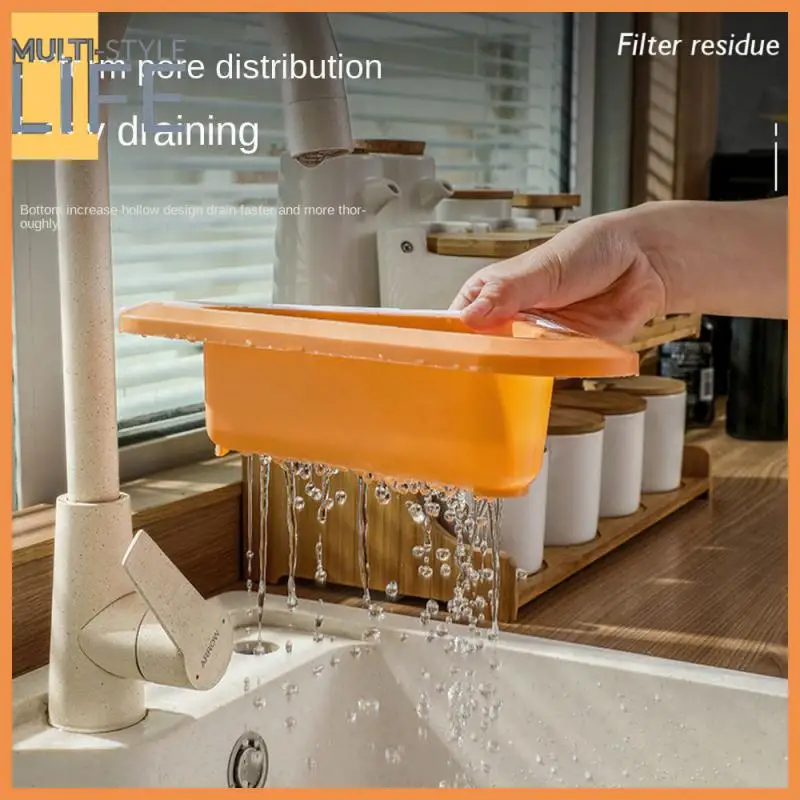 

Multi-functional Telescopic Drain Basket 2023 Fruit And Vegetable Wash Basin Perforated Water Fi Kitchen Sink Strainer Household