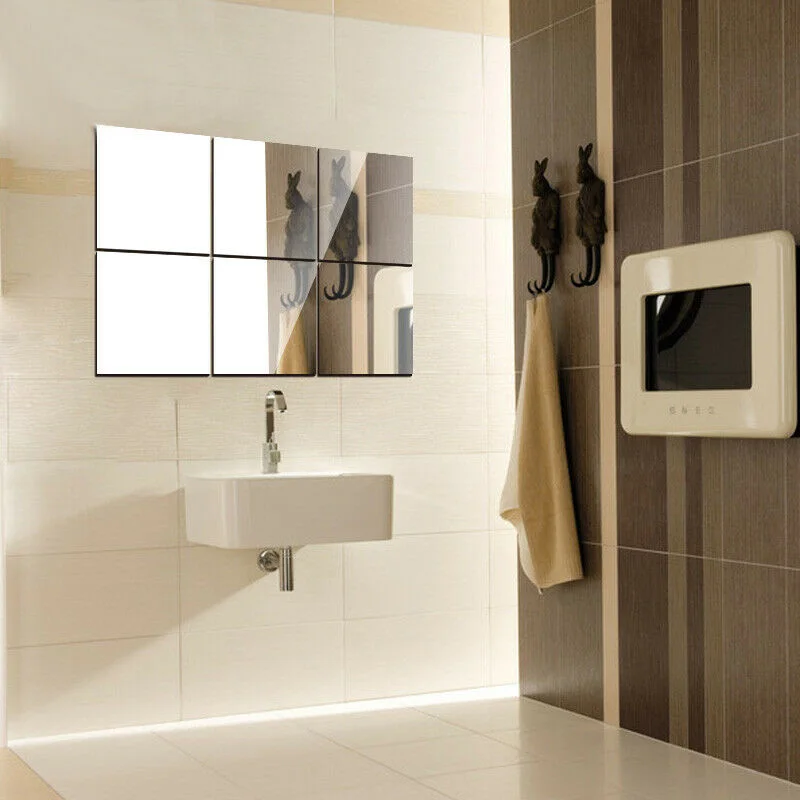 16Pcs Acrylic Square Mirror Glass Tile Wall Stickers Decal 15 X 15cm 0.2mm Thick Mosaic Home Bedroom Bathroom Decoration
16Pcs Acrylic Square Mirror Glass Tile Wall Stickers Decal 15 X 15cm 0.2mm Thick Mosaic Home Bedroom Bathroom Decoration