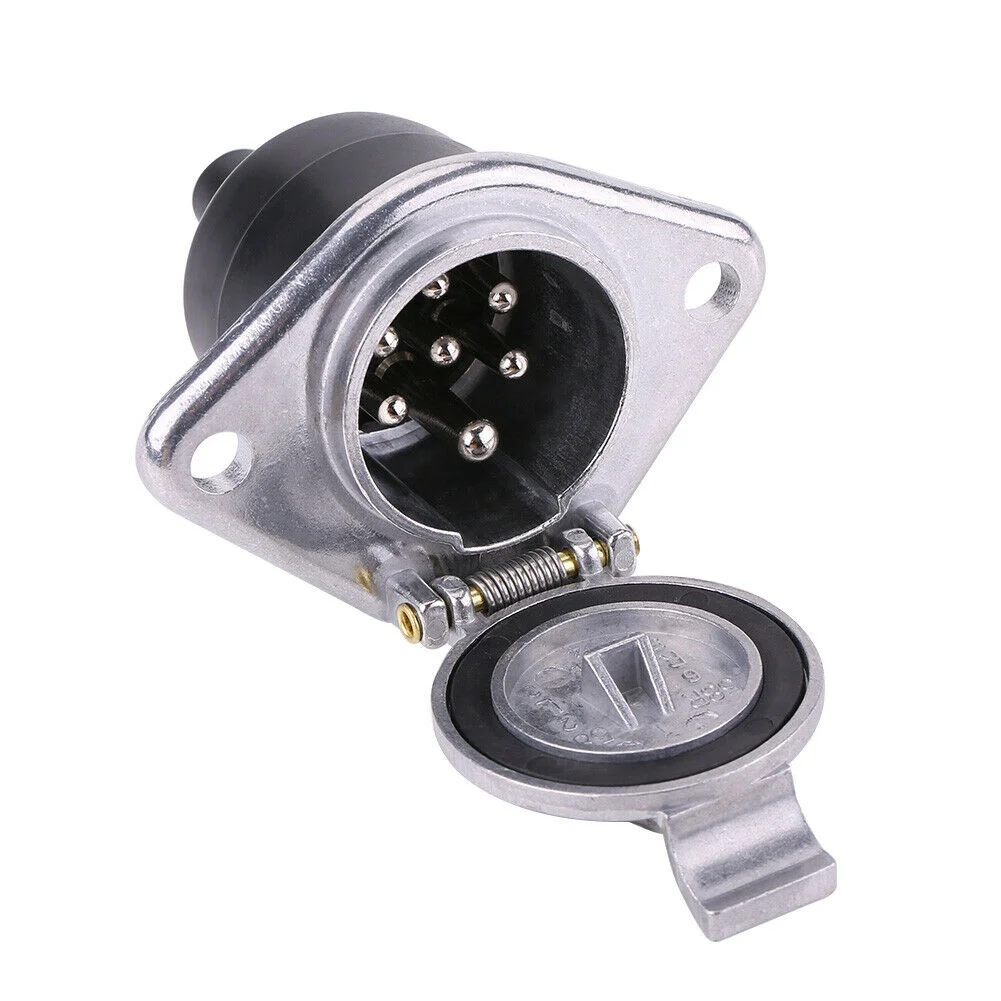 7 Pin Trailer Connector 1pcs Black+Silver Brass Pins High Quality Plastic Plug Play For Car Semi Trailer Truck
7 Pin Trailer Connector 1pcs Black+Silver Brass Pins High Quality Plastic Plug Play For Car Semi Trailer Truck
