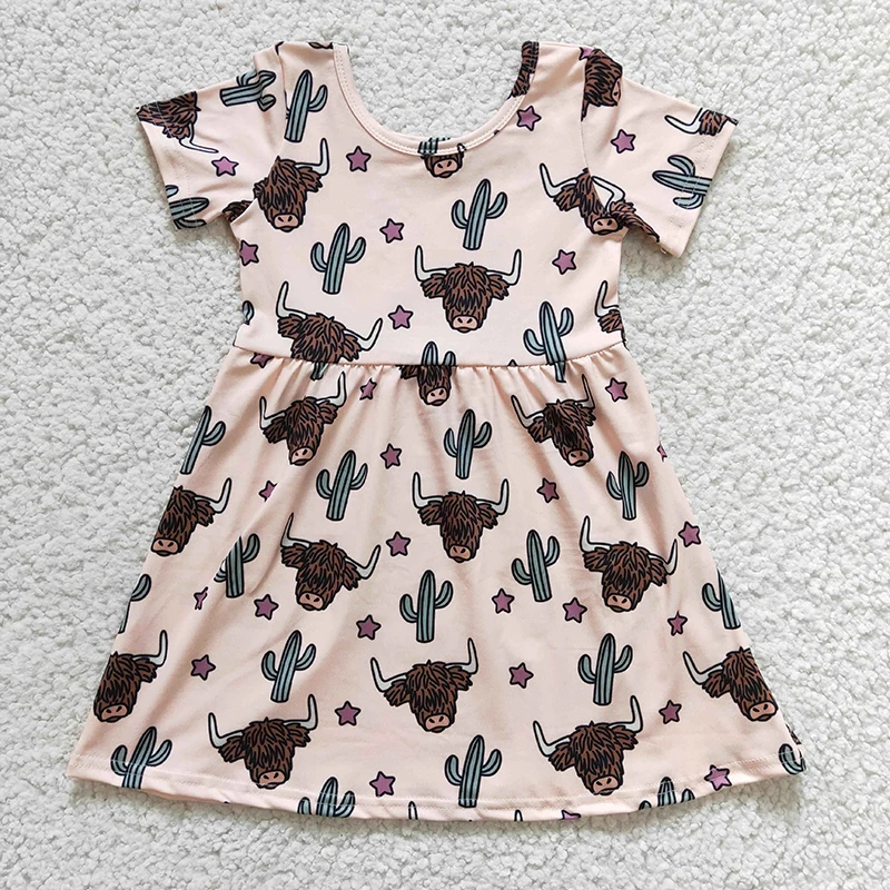 Baby Kids Western Highland Cow Cactus Dress Girl Short Sleeves Children Infant Wholesale Toddler Clothes
Baby Kids Western Highland Cow Cactus Dress Girl Short Sleeves Children Infant Wholesale Toddler Clothes
