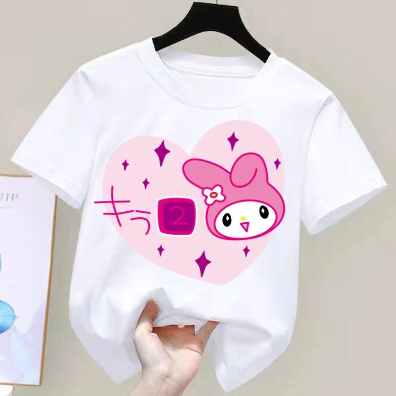 Summer My Melody Children T-Shirt New Sanrio Anime Cartoons Casual Clothes Girl Boy Short Sleeve Tops Kawaii Birthday Gift
Summer My Melody Children T-Shirt New Sanrio Anime Cartoons Casual Clothes Girl Boy Short Sleeve Tops Kawaii Birthday Gift