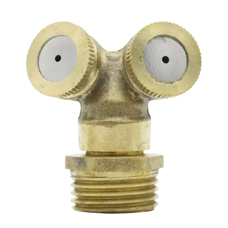 2 Holes Nozzles Agricultural Brass Misting Spray Nozzle Garden Sprinkler Irrigation System with 1/2 Inch Male Thread
2 Holes Nozzles Agricultural Brass Misting Spray Nozzle Garden Sprinkler Irrigation System with 1/2 Inch Male Thread