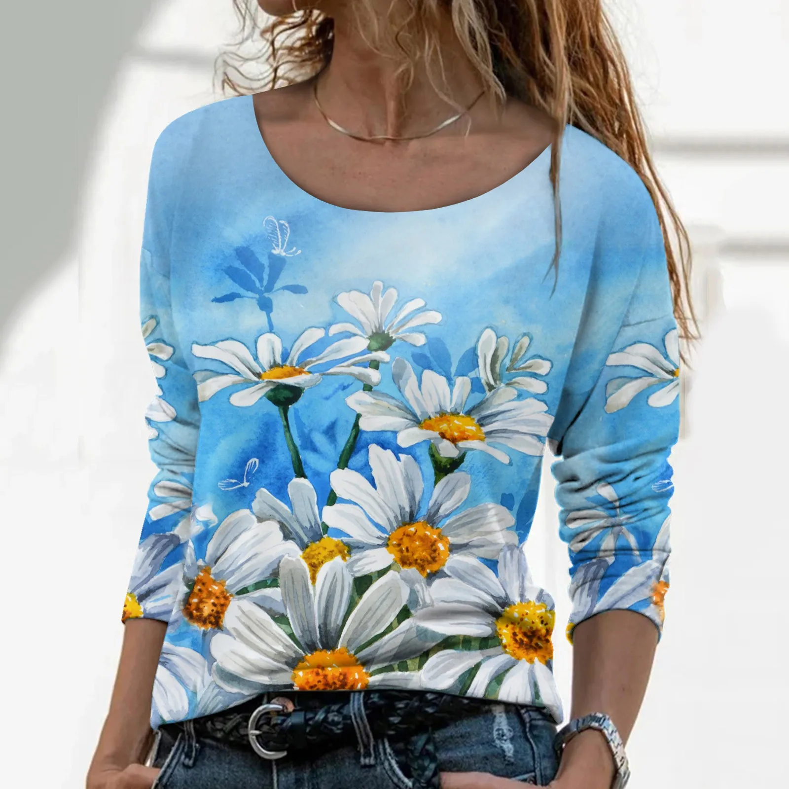 New Daisy Floral 3d Print T-shirt Women's Fashion Casual O-neck Tops Long Sleeve Spring Summer Vintage Oversize Pullover T Shirt
New Daisy Floral 3d Print T-shirt Women's Fashion Casual O-neck Tops Long Sleeve Spring Summer Vintage Oversize Pullover T Shirt