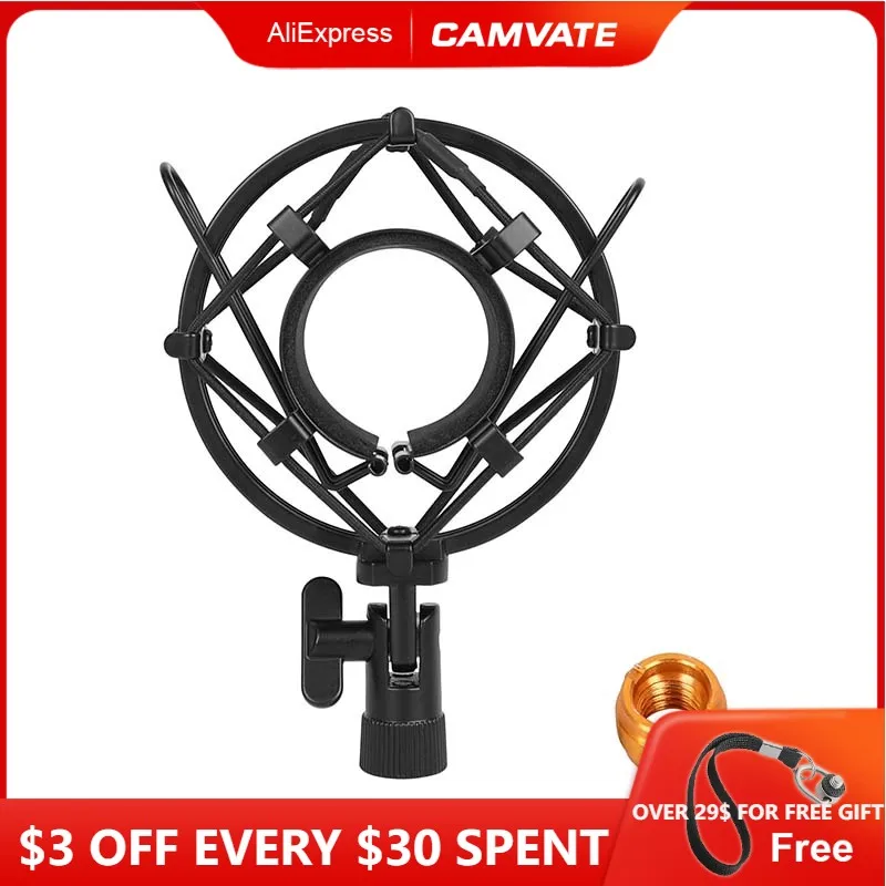 CAMVATE Universal Microphone Suspension Shock Mount Holder Clip With 3/8"Female To 5/8" Male Microphone Screw For Mic Supporting
CAMVATE Universal Microphone Suspension Shock Mount Holder Clip With 3/8"Female To 5/8" Male Microphone Screw For Mic Supporting