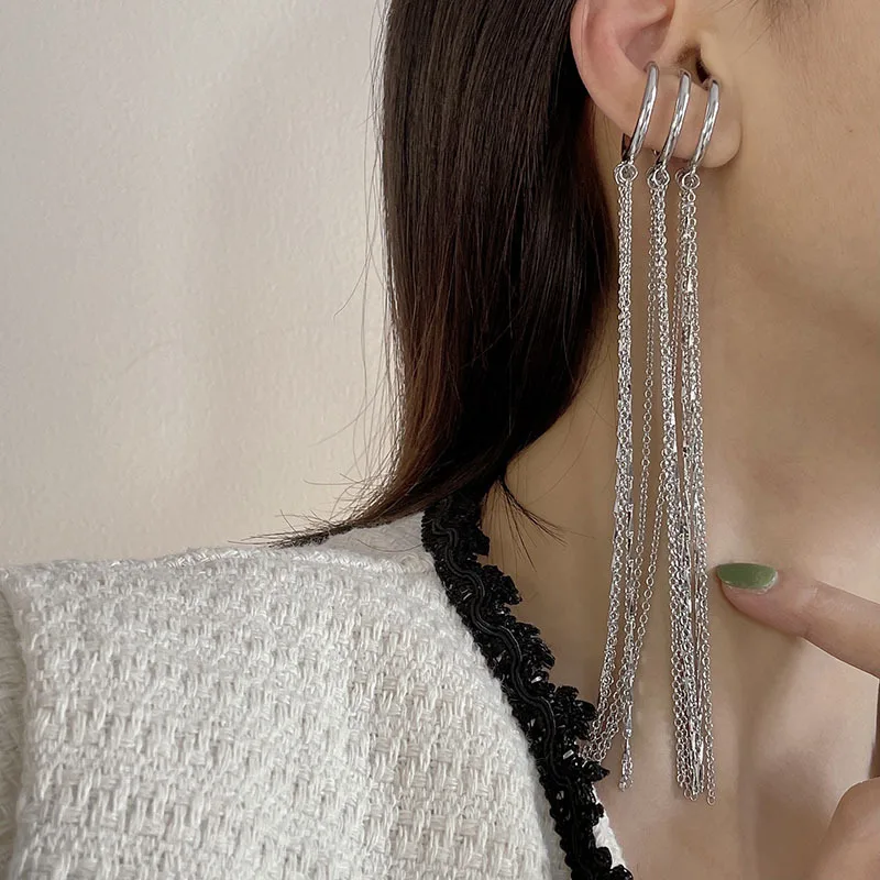 1PC Tassel Long Earrings Female Ear Bone Clip Without Pierced Ear Clips Exaggerated Earrings for Women
1PC Tassel Long Earrings Female Ear Bone Clip Without Pierced Ear Clips Exaggerated Earrings for Women