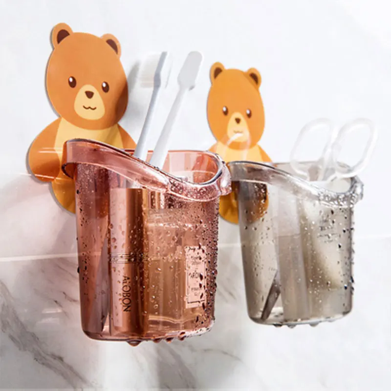 Cute Bear Wall Mounted Toothbrush Holder Cup Punch Free Storage Rack Bathroom Supplies Organizer Bathroom Accessories
Cute Bear Wall Mounted Toothbrush Holder Cup Punch Free Storage Rack Bathroom Supplies Organizer Bathroom Accessories