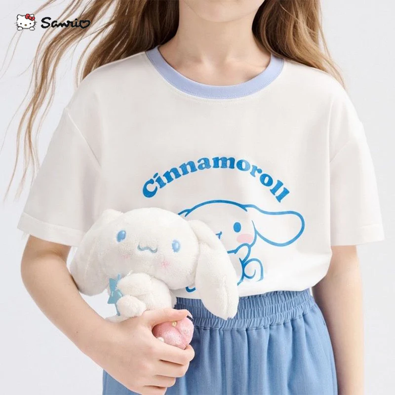 Cinnamoroll Kids Summer T Shirt Kawaii Sanrio Cartoon Anime Cute Girl Baby 100%Cotton Short Sleeve Top Children Wear New
Cinnamoroll Kids Summer T Shirt Kawaii Sanrio Cartoon Anime Cute Girl Baby 100%Cotton Short Sleeve Top Children Wear New