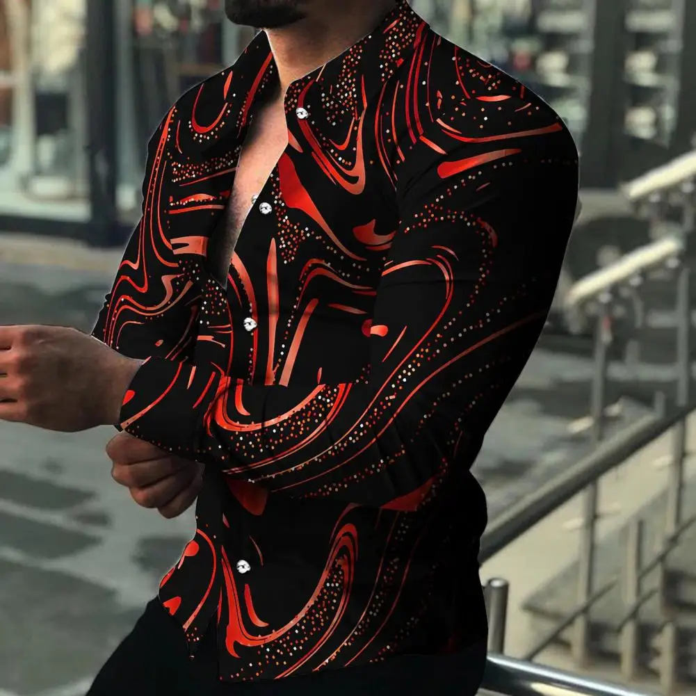 Men Shirt Long Sleeve Turn-down Collar Colorful Print Single-breasted Summer Top Men Clubwear
Men Shirt Long Sleeve Turn-down Collar Colorful Print Single-breasted Summer Top Men Clubwear