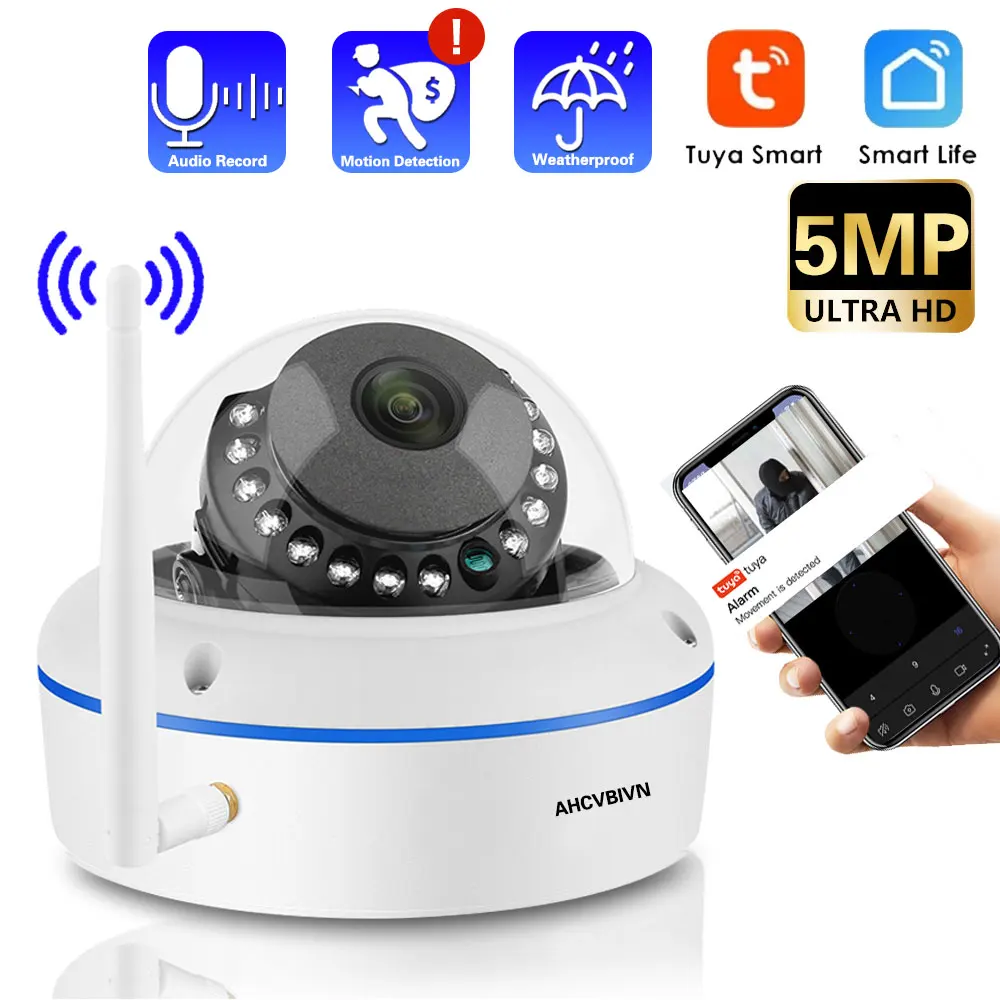 Tuya New Smart Life Home HD 5MP Waterproof IP Camera P2P WiFi Security Camera Explosion-proof Dome Surveillance Cam Metal Shell
Tuya New Smart Life Home HD 5MP Waterproof IP Camera P2P WiFi Security Camera Explosion-proof Dome Surveillance Cam Metal Shell