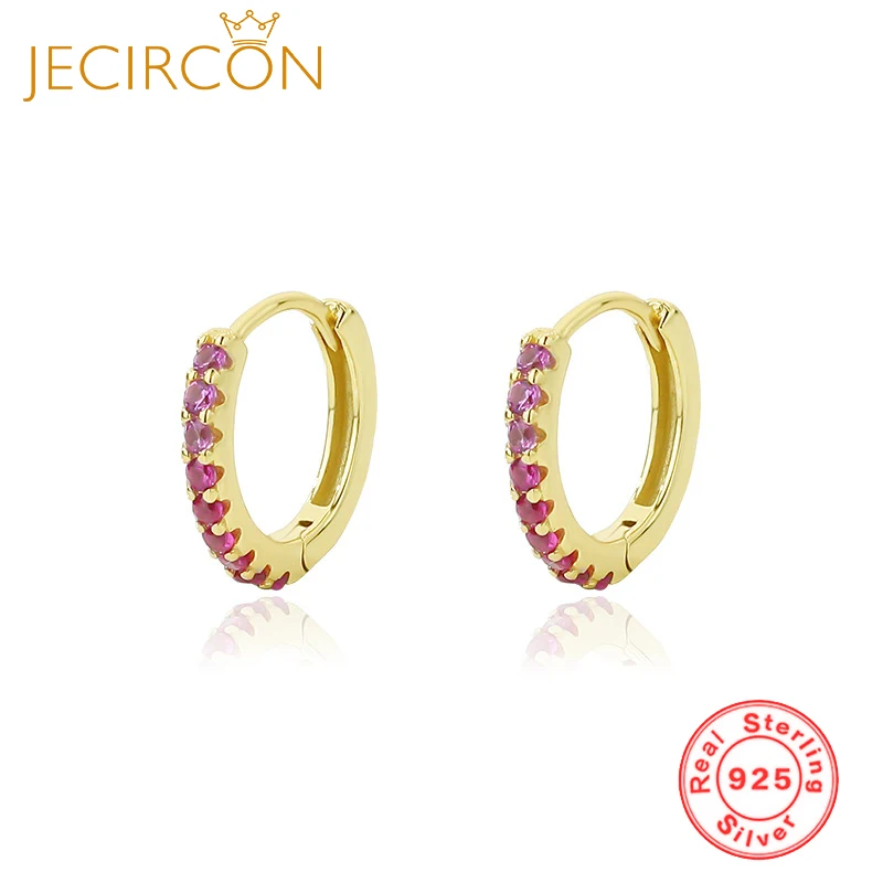 JECIRCON 925 Sterling Silver Simple Hoop Earrings for Women Micro Inlaid Mini Red Zircon Earrings All-match Jewelry Accessories
JECIRCON 925 Sterling Silver Simple Hoop Earrings for Women Micro Inlaid Mini Red Zircon Earrings All-match Jewelry Accessories