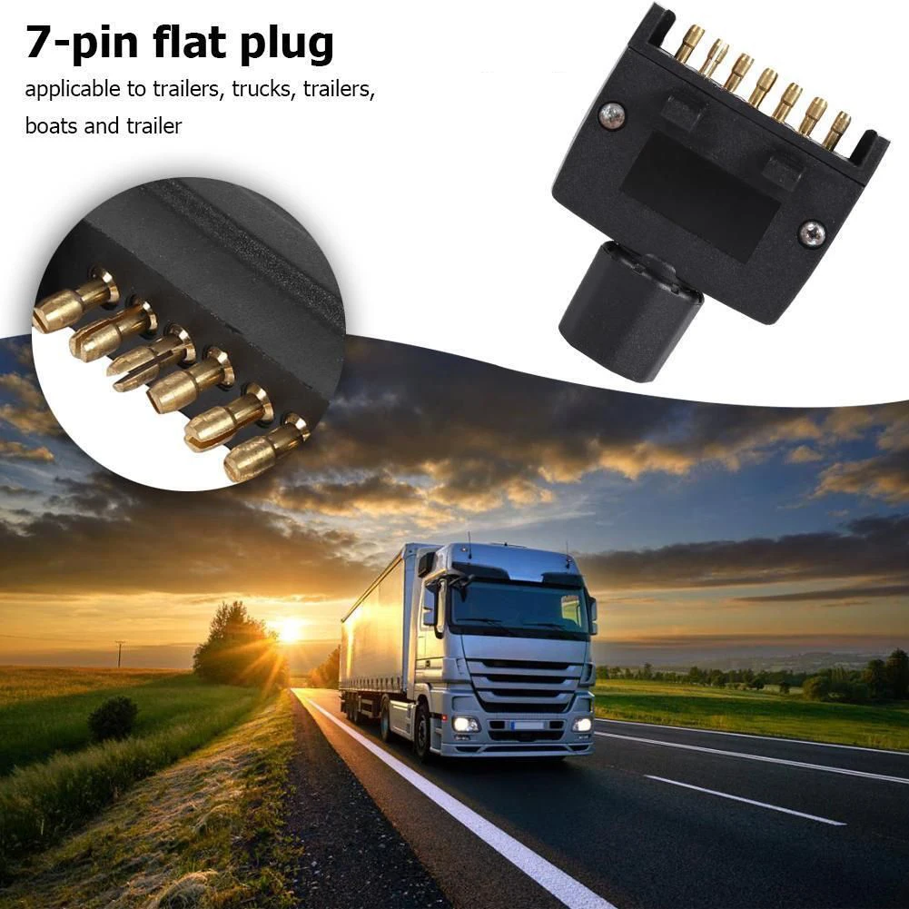 7 Pin Flat Plug Male Connector Flat Plug Male Long Service Life Flat Male Trailer Plug Corrosion Resistant Metal
7 Pin Flat Plug Male Connector Flat Plug Male Long Service Life Flat Male Trailer Plug Corrosion Resistant Metal