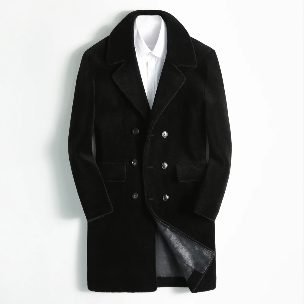 Мужская длинная шуба из натурального меха ягненка, двубортная теплая шуба из овечьей шерсти, новинка зимы 2023, F330
Мужская длинная шуба из натурального меха ягненка, двубортная теплая шуба из овечьей шерсти, новинка зимы 2023, F330