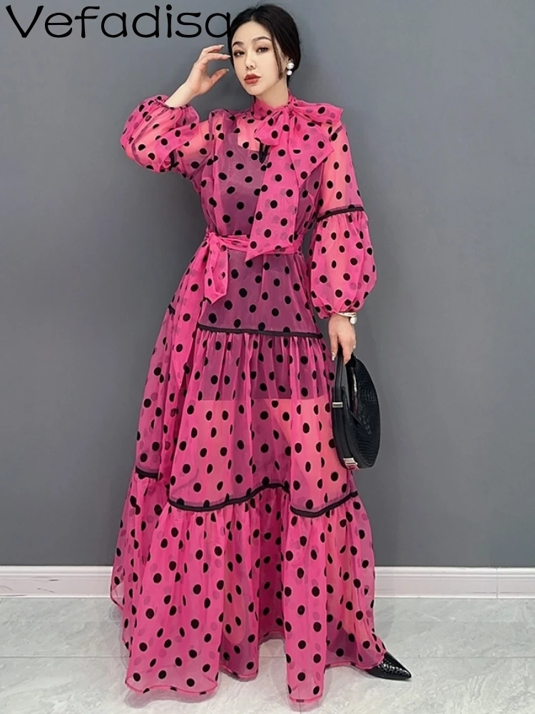 

Vefadisa 2023 Summer New Women Dress Polka Dot Sunscreen Spliced Overlay Dress Two Piece Hanging Straps Trendy Girl Set ZY1085