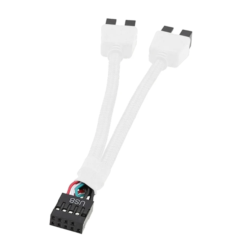 

USB 2.0 9Pin Splitter Cable 1 to 2 Extension with Shielding Boosts Data Transfer Speed and Ensures Reliable