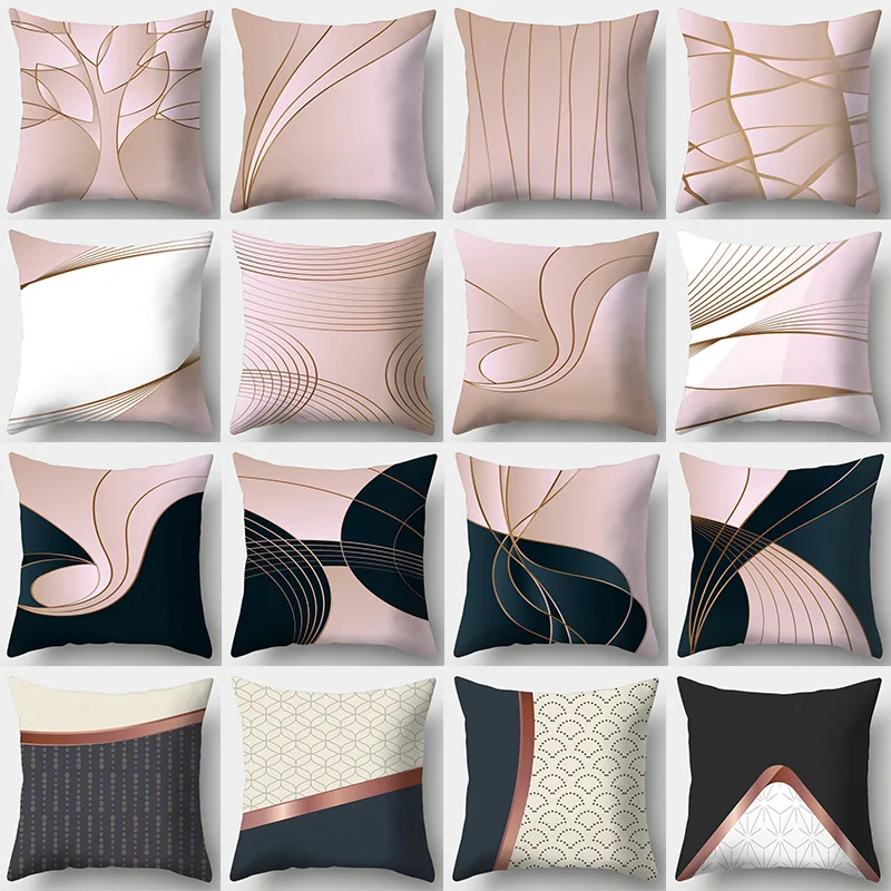 Pillow Cover Modern Cushion Cover 45x45cm Pillow Case Sofa Decorative Golden Leaves Abstract Geometric Gradient Home Textiles 
Pillow Cover Modern Cushion Cover 45x45cm Pillow Case Sofa Decorative Golden Leaves Abstract Geometric Gradient Home Textiles