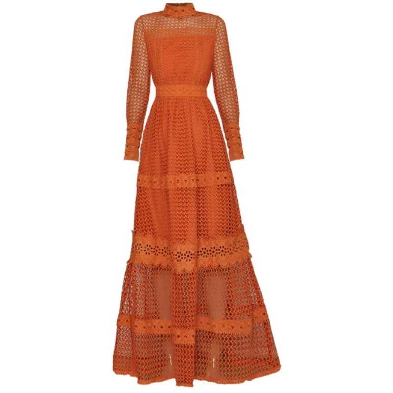 Long Dress Runway Designers Spring Autumn High Quality New Women Celebrity Party Fashion Vintage Elegant Sexy Hollow Out Dresses
Long Dress Runway Designers Spring Autumn High Quality New Women Celebrity Party Fashion Vintage Elegant Sexy Hollow Out Dresses