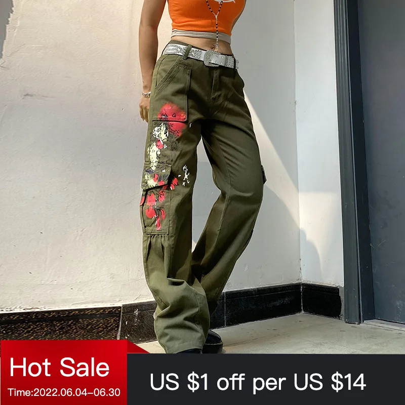 Goth Grunge Cargo Pants Tie Dye Print Vintage 90s Wide Leg Pants Women Low Waist Straight Sweatpants Y2K aesthetic Streetwear
Goth Grunge Cargo Pants Tie Dye Print Vintage 90s Wide Leg Pants Women Low Waist Straight Sweatpants Y2K aesthetic Streetwear