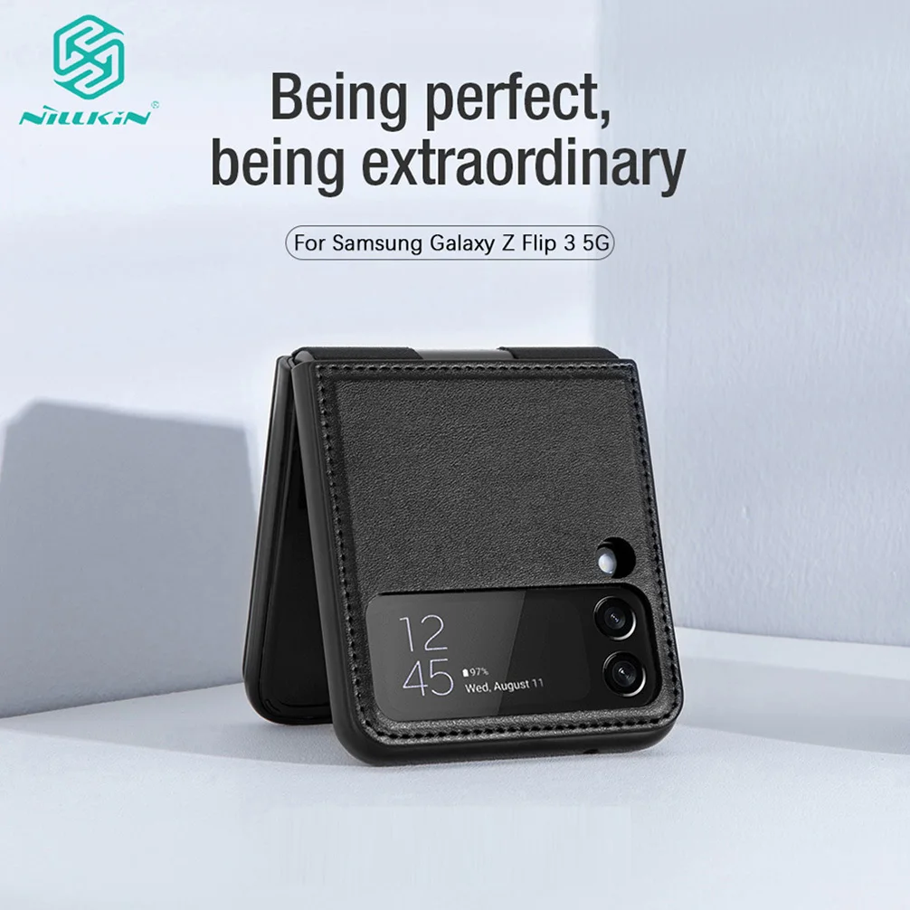 For Samsung Galaxy Z Flip 3 5G Case NILLKIN Qin Leather Folding PC Case With Holder Back Shell For Samsung Z Flip3 5G Cover
For Samsung Galaxy Z Flip 3 5G Case NILLKIN Qin Leather Folding PC Case With Holder Back Shell For Samsung Z Flip3 5G Cover