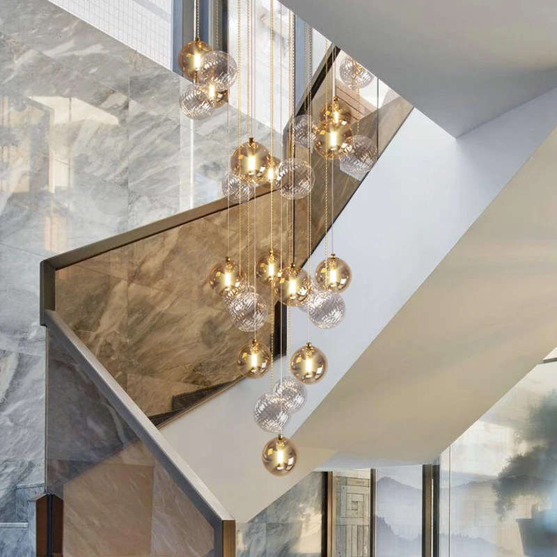 Pendant Lamp Led Art Chandelier Light Room Decor Christmas Decoration Revolving staircase luxury glass ball loft middle
Pendant Lamp Led Art Chandelier Light Room Decor Christmas Decoration Revolving staircase luxury glass ball loft middle