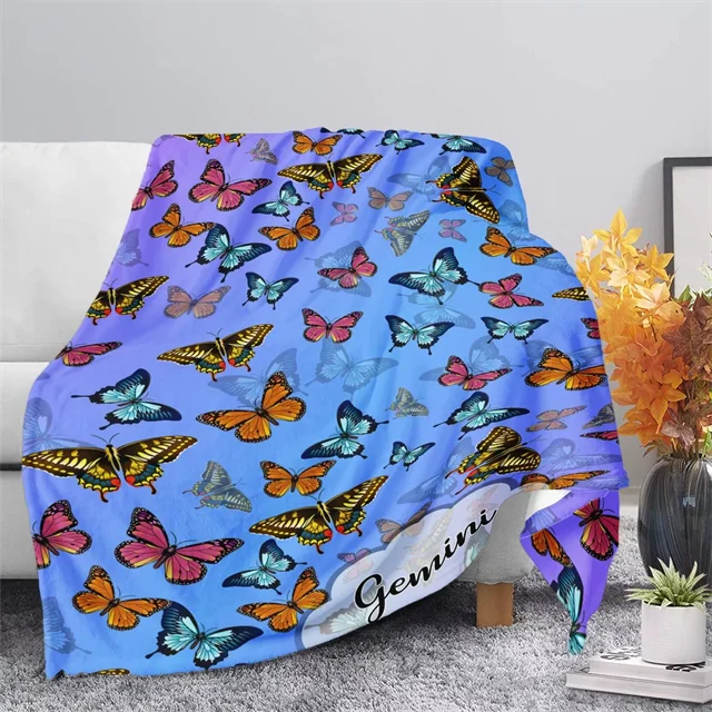 

Butterfly Theme Blanket for Couch Warm Fuzzy Cozy Throw Blanket Adults Microfiber Plush Flannel Sherpa Blanket for Bed and Soft