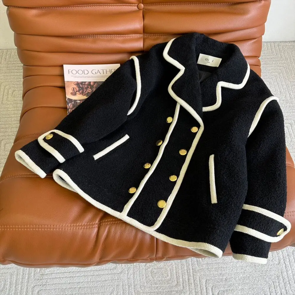 Woman Clothing Autumn Winter Fashion Metal Single Breasted Decoration Temperament Small Fragrance Versatile Loose Woolen Coat
Woman Clothing Autumn Winter Fashion Metal Single Breasted Decoration Temperament Small Fragrance Versatile Loose Woolen Coat