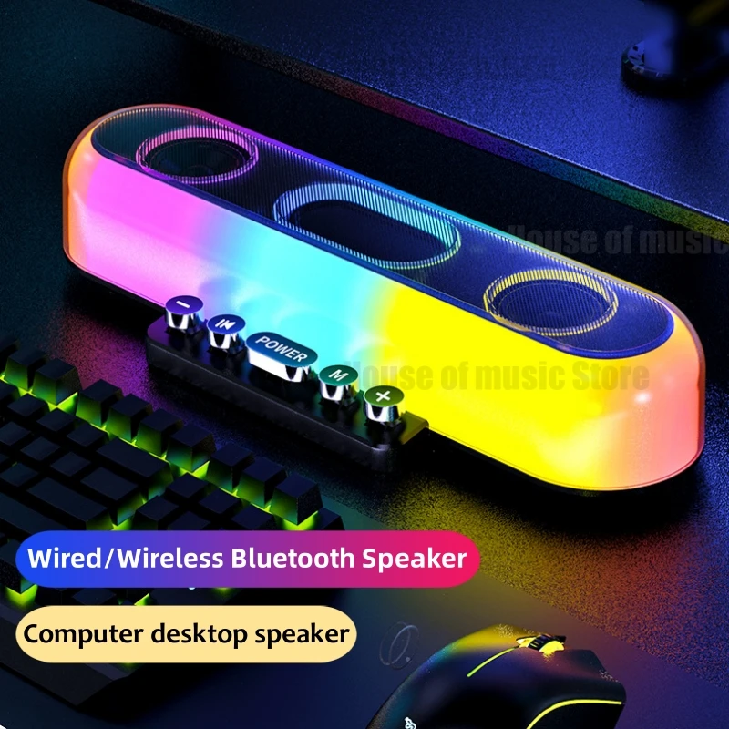 

Wired/wireless Multimedia Computer Speaker Crystal Dazzling Lighting Bluetooth Speakers Subwoofers Dj Karaoke Sound Box with Mic