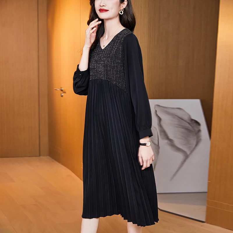 COIGARSAM Women's 2021 Spring 2022 New French Style Vintage Loose Long Sleeve V-Neck Black Dress Dropshipping
COIGARSAM Women's 2021 Spring 2022 New French Style Vintage Loose Long Sleeve V-Neck Black Dress Dropshipping