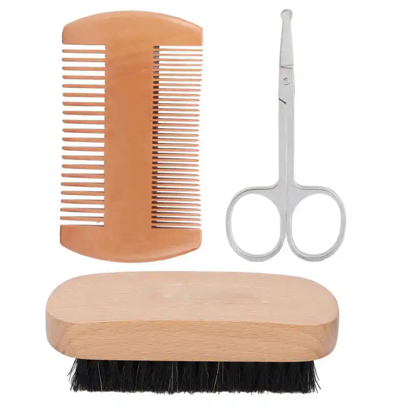 3pcs Beard Brush Set Double-sided Styling Comb Scissor Repair Modeling professional Men's Cleaning Care Kit
3pcs Beard Brush Set Double-sided Styling Comb Scissor Repair Modeling professional Men's Cleaning Care Kit