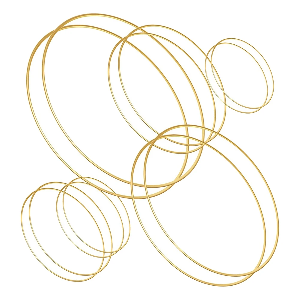12 Pcs 6 Sizes Gold Dream Catcher Metal Rings Floral Hoops Wreath Macrame Creations Ring for DIY Crafts
12 Pcs 6 Sizes Gold Dream Catcher Metal Rings Floral Hoops Wreath Macrame Creations Ring for DIY Crafts