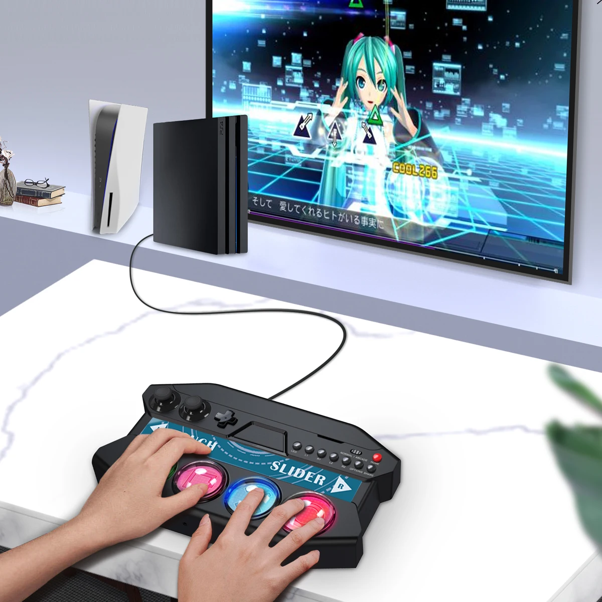 

Ipega PG-P4016 Game Controller for PS4 PS5 PS4 Slim Pro with Touch Bar LED Light for PS 4 Game Hatsune Miku