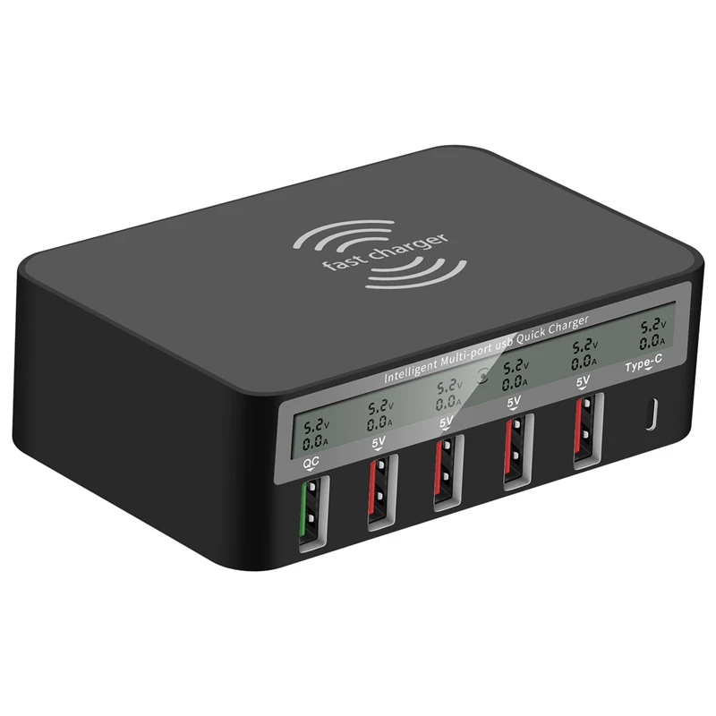 40W 6 Ports USB C Charger QI Wireless Charger For iPhone11 X XS Samsung Xiaomi QC3.0 Fast Charger PD Quick Charging
40W 6 Ports USB C Charger QI Wireless Charger For iPhone11 X XS Samsung Xiaomi QC3.0 Fast Charger PD Quick Charging