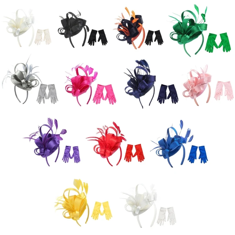 MXMB Womens Flower Feathers Headband Fascinator Hat + Gloves Bridal Hairband Headwear
MXMB Womens Flower Feathers Headband Fascinator Hat + Gloves Bridal Hairband Headwear