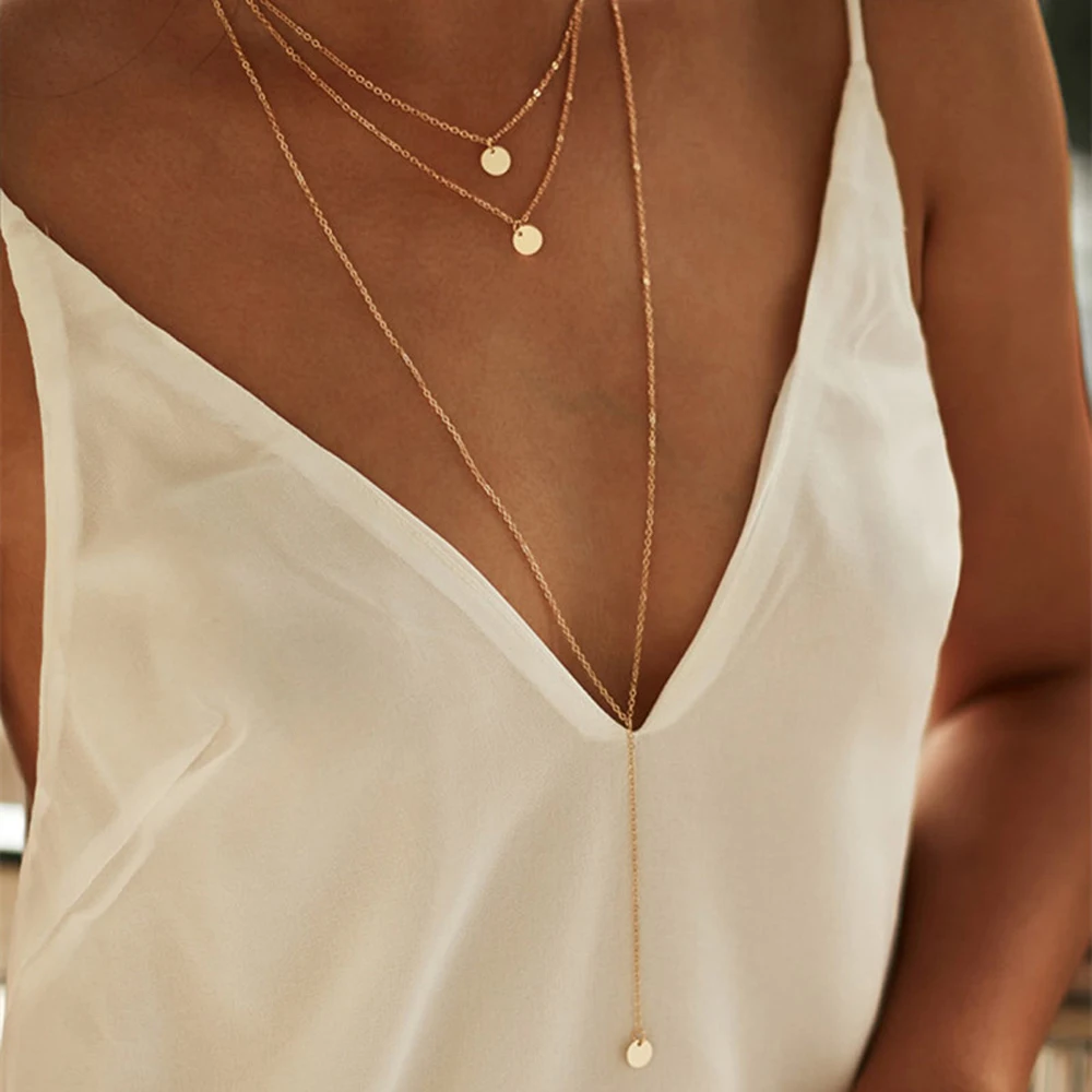 New Arrival 2023 Fashion Minimalist Round Disco Coin Chain Necklace Pendant Dainty Sequins Multi Layers Necklaces Women
New Arrival 2023 Fashion Minimalist Round Disco Coin Chain Necklace Pendant Dainty Sequins Multi Layers Necklaces Women