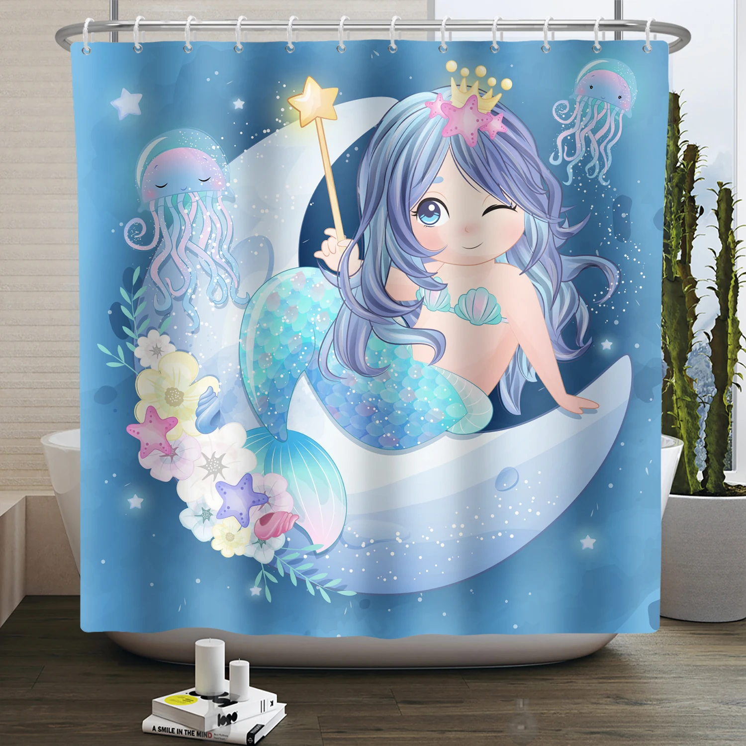 Cartoon Seabed Mermaid Bath Curtain Waterproof Shower Curtains Polyester Bath Curtain for Bathroom Home Decor with Hooks
Cartoon Seabed Mermaid Bath Curtain Waterproof Shower Curtains Polyester Bath Curtain for Bathroom Home Decor with Hooks