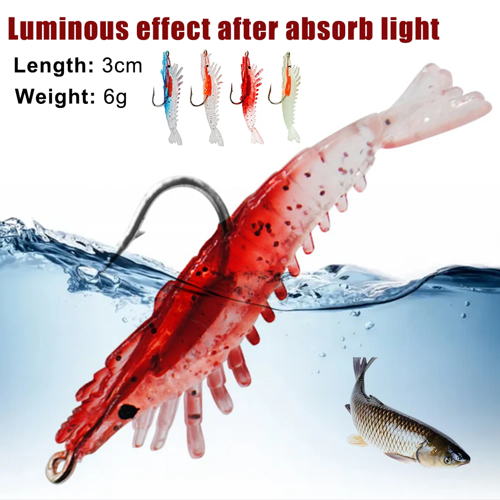 Fishing Lure 6cm 3g Shrimp Lure With Barb Hook Artificial Soft Bait Bass Worm Soft Luminous Simulation Trout Bait Fishing Tackle
Fishing Lure 6cm 3g Shrimp Lure With Barb Hook Artificial Soft Bait Bass Worm Soft Luminous Simulation Trout Bait Fishing Tackle