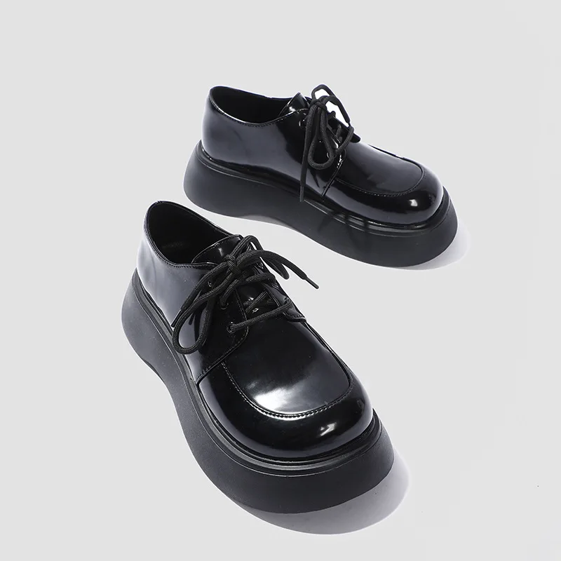 5cm New Fashion Flat Platform Loafers Patent Leather with Bandage Casual Outdoor Black Shoes for Women 39 40
5cm New Fashion Flat Platform Loafers Patent Leather with Bandage Casual Outdoor Black Shoes for Women 39 40